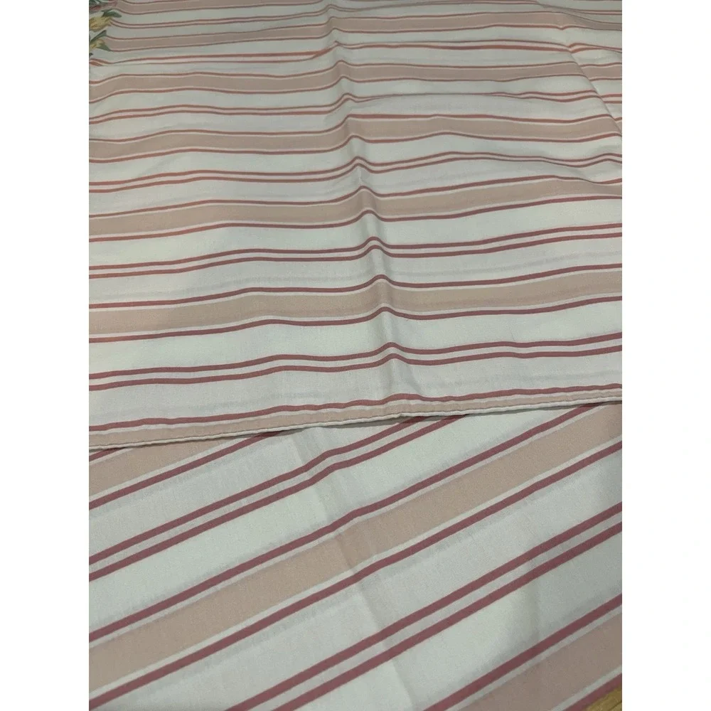 Vtg Westpoint Stevens Floral Roses‎ Pink White Stripes 2 Standard Pillowcases